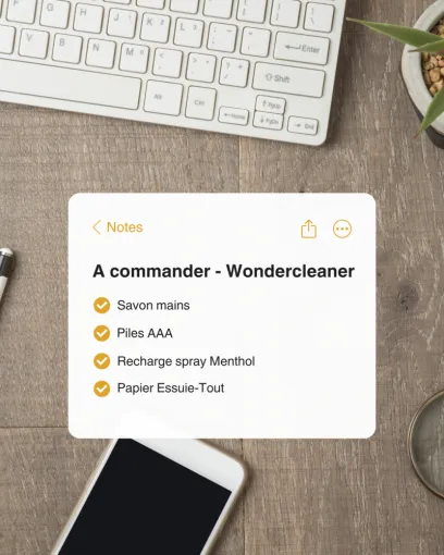 Liste des consommables à commander 